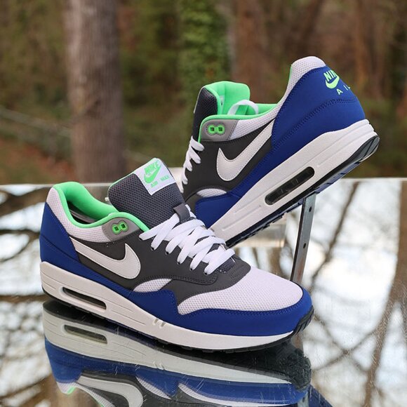 Nike Air Max 1 Essential Grey Hyper Blue - Picture 3 of 14